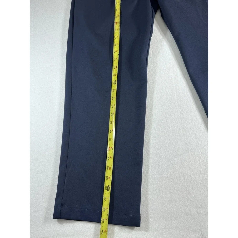 Haggar Cool 18 Pro Navy Blue Dress Pants Mens 36x29 Classic Fit Flat Front Chino
